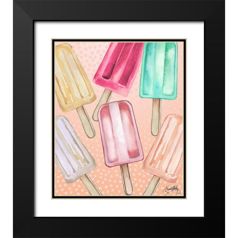 Cool Popsicles Black Modern Wood Framed Art Print with Double Matting by Medley, Elizabeth
