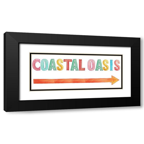 Coastal Oasis Black Modern Wood Framed Art Print with Double Matting by Medley, Elizabeth