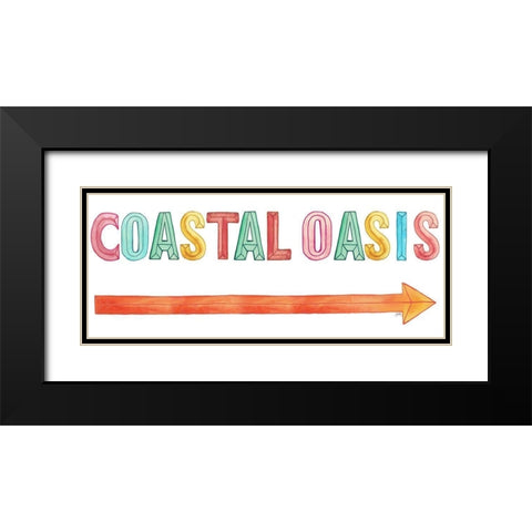 Coastal Oasis Black Modern Wood Framed Art Print with Double Matting by Medley, Elizabeth