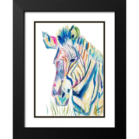 Colorful Zebra Black Modern Wood Framed Art Print with Double Matting by Beauchamp, Andy