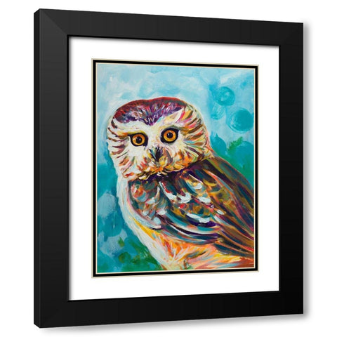 Colorful Owl Black Modern Wood Framed Art Print with Double Matting by Beauchamp, Andy