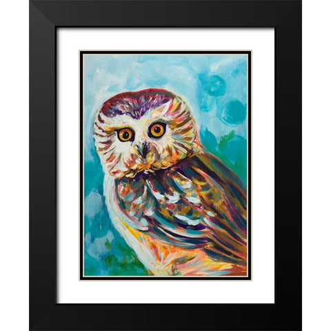 Colorful Owl Black Modern Wood Framed Art Print with Double Matting by Beauchamp, Andy