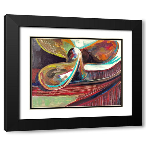 Decorative Fan Black Modern Wood Framed Art Print with Double Matting by Beauchamp, Andy