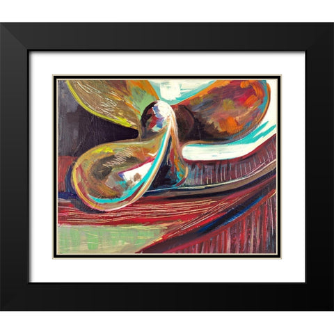 Decorative Fan Black Modern Wood Framed Art Print with Double Matting by Beauchamp, Andy