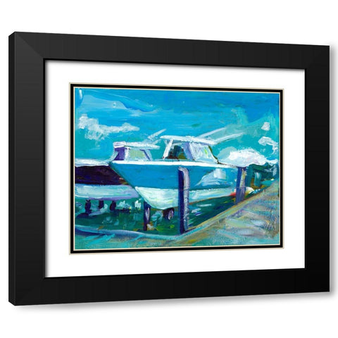 Docked Boats Black Modern Wood Framed Art Print with Double Matting by Beauchamp, Andy