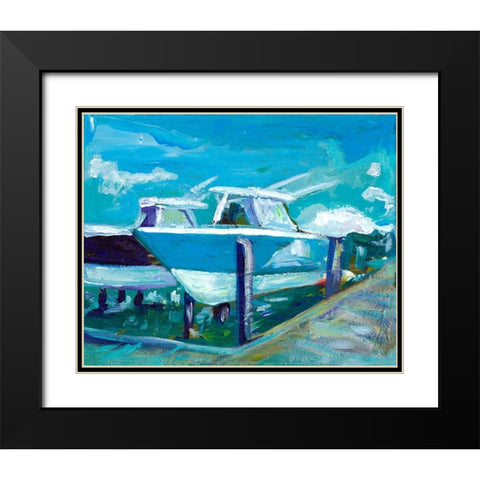 Docked Boats Black Modern Wood Framed Art Print with Double Matting by Beauchamp, Andy