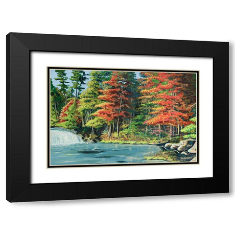 Running River II Black Modern Wood Framed Art Print with Double Matting by Beauchamp, Andy