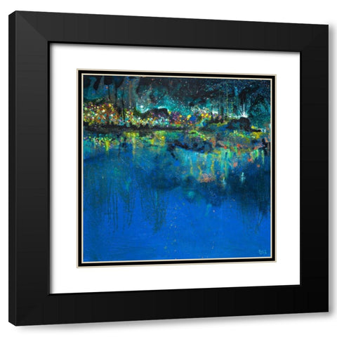 Lake Butler Abstract Black Modern Wood Framed Art Print with Double Matting by Beauchamp, Andy