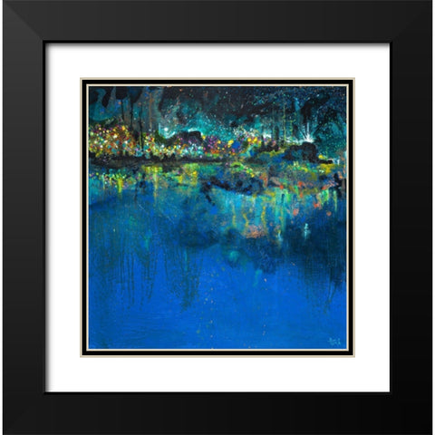 Lake Butler Abstract Black Modern Wood Framed Art Print with Double Matting by Beauchamp, Andy