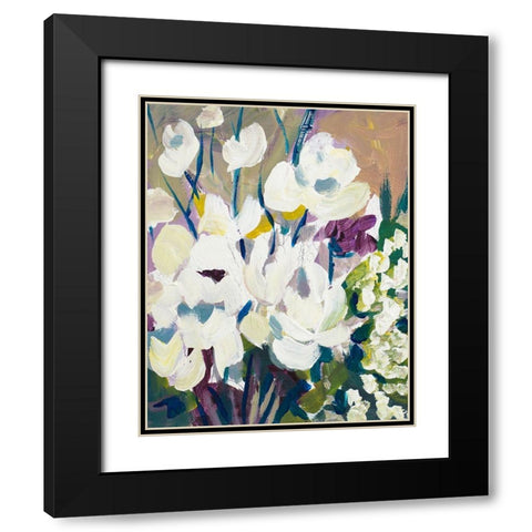 Painting of Orchids Black Modern Wood Framed Art Print with Double Matting by Beauchamp, Andy
