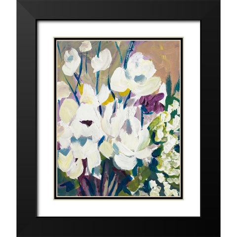 Painting of Orchids Black Modern Wood Framed Art Print with Double Matting by Beauchamp, Andy