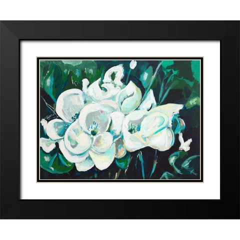Green into White Orchids Black Modern Wood Framed Art Print with Double Matting by Beauchamp, Andy