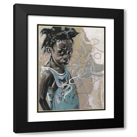 Little Girl Black Modern Wood Framed Art Print with Double Matting by Beauchamp, Andy