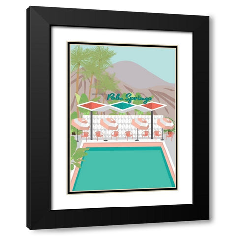 Welcome to Palm Springs Black Modern Wood Framed Art Print with Double Matting by Bucheli, Jen