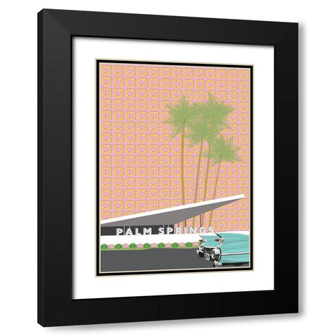 Palm Springs with Convertible Black Modern Wood Framed Art Print with Double Matting by Bucheli, Jen