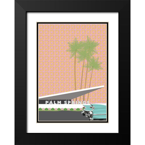 Palm Springs with Convertible Black Modern Wood Framed Art Print with Double Matting by Bucheli, Jen