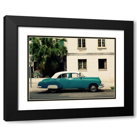 Cars of Cuba Black Modern Wood Framed Art Print with Double Matting by Rodriguez, Jairo