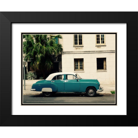 Cars of Cuba Black Modern Wood Framed Art Print with Double Matting by Rodriguez, Jairo