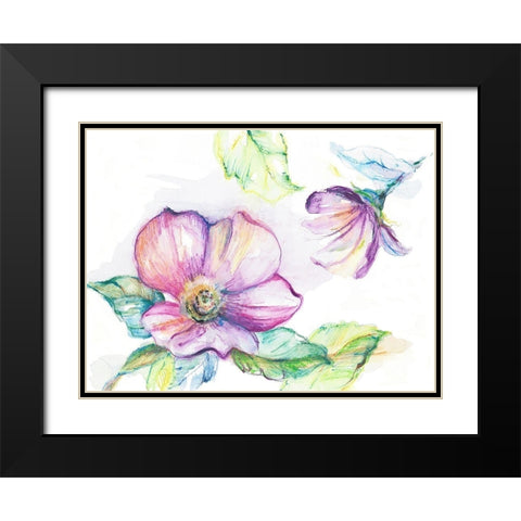 Light and Breezy Florals I Black Modern Wood Framed Art Print with Double Matting by Loreth, Lanie