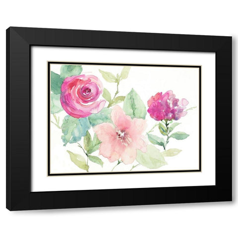 Florals Cheerful Whispers Black Modern Wood Framed Art Print with Double Matting by Loreth, Lanie