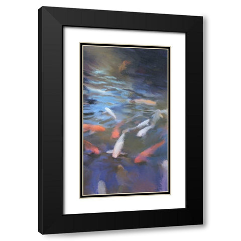 Koi Pool I Black Modern Wood Framed Art Print with Double Matting by Meneely, Dan