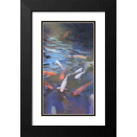 Koi Pool I Black Modern Wood Framed Art Print with Double Matting by Meneely, Dan