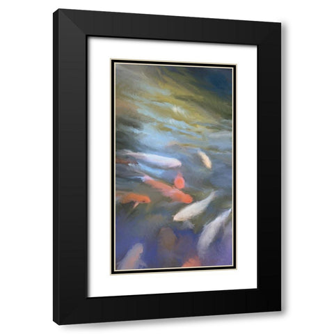 Koi Pool II Black Modern Wood Framed Art Print with Double Matting by Meneely, Dan