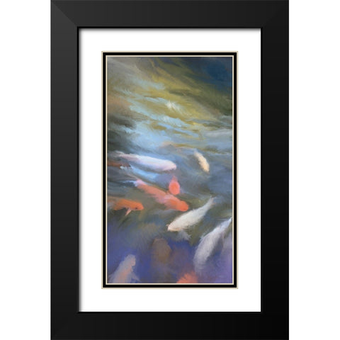 Koi Pool II Black Modern Wood Framed Art Print with Double Matting by Meneely, Dan
