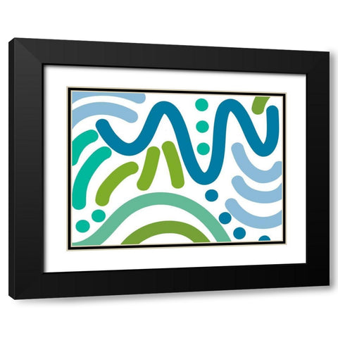 Fun Multi-Directional Lines Black Modern Wood Framed Art Print with Double Matting by Mosher, Deidre