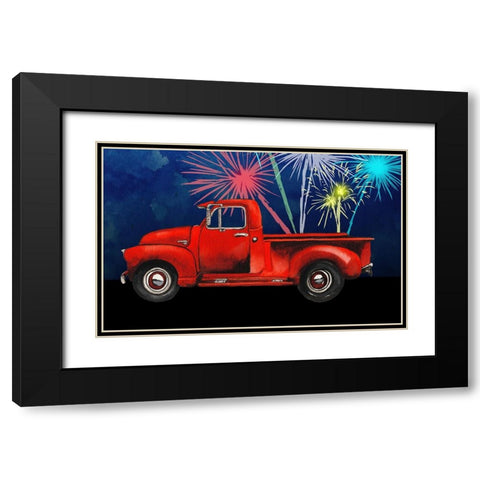 Americana Truck Black Modern Wood Framed Art Print with Double Matting by Medley, Elizabeth