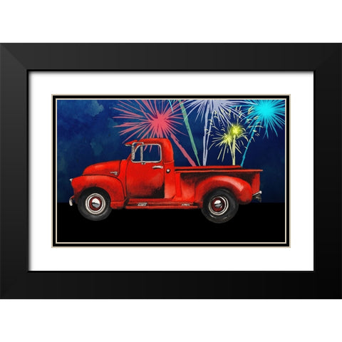 Americana Truck Black Modern Wood Framed Art Print with Double Matting by Medley, Elizabeth