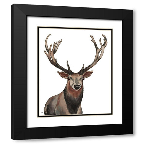 Elk Black Modern Wood Framed Art Print with Double Matting by Medley, Elizabeth