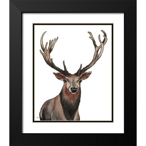 Elk Black Modern Wood Framed Art Print with Double Matting by Medley, Elizabeth