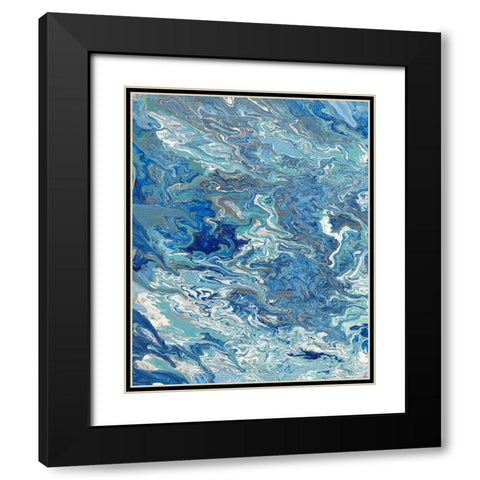Marbleized Beach View I Black Modern Wood Framed Art Print with Double Matting by Ritter, Gina