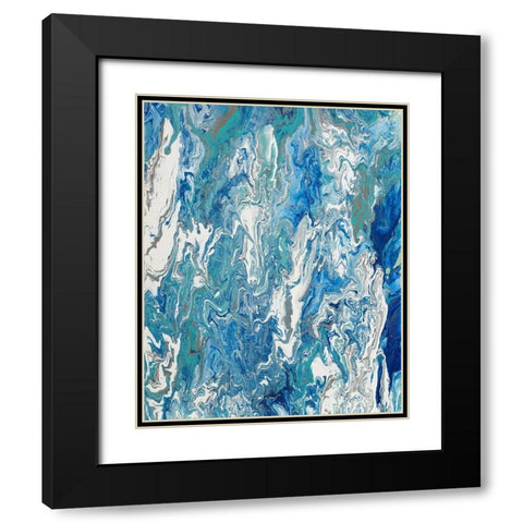 Marbleized Beach View II Black Modern Wood Framed Art Print with Double Matting by Ritter, Gina
