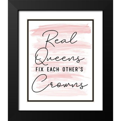 Real Queens Black Modern Wood Framed Art Print with Double Matting by SD Graphics Studio