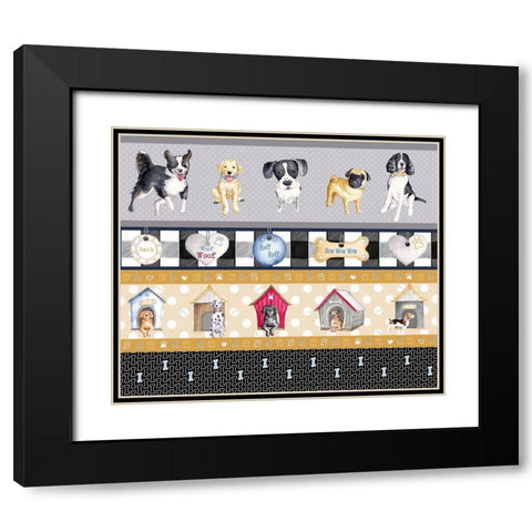 A Dogs Life on Plaid Panels Black Modern Wood Framed Art Print with Double Matting by Metz, Andi