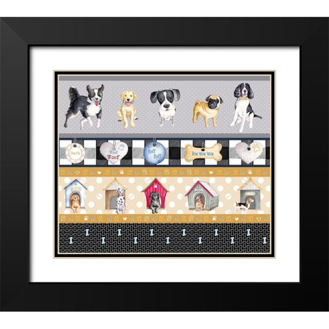A Dogs Life on Plaid Panels Black Modern Wood Framed Art Print with Double Matting by Metz, Andi