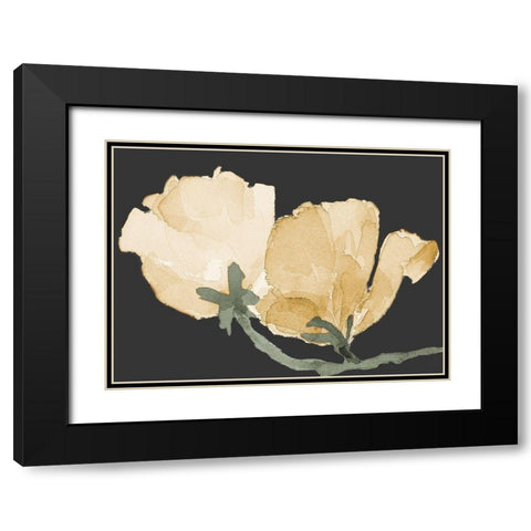 Sweet Peas Black Modern Wood Framed Art Print with Double Matting by Loreth, Lanie