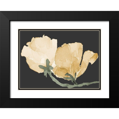 Sweet Peas Black Modern Wood Framed Art Print with Double Matting by Loreth, Lanie
