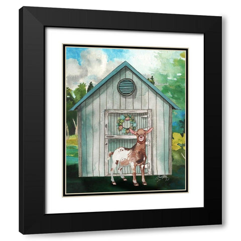 Goat Shed I Black Modern Wood Framed Art Print with Double Matting by Medley, Elizabeth