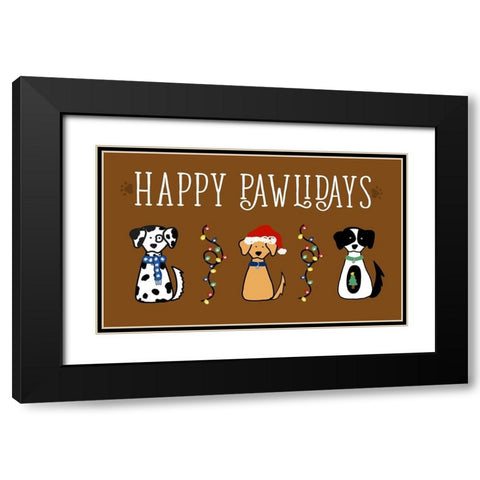 Christmas Dog Wishes Black Modern Wood Framed Art Print with Double Matting by Torres, Melanie