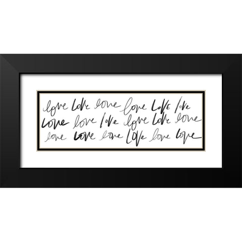 Love, Love, Love Black Modern Wood Framed Art Print with Double Matting by SD Graphics Studio