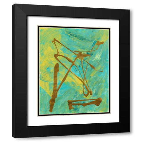 Melting Colors and Gold I Black Modern Wood Framed Art Print with Double Matting by Ritter, Gina