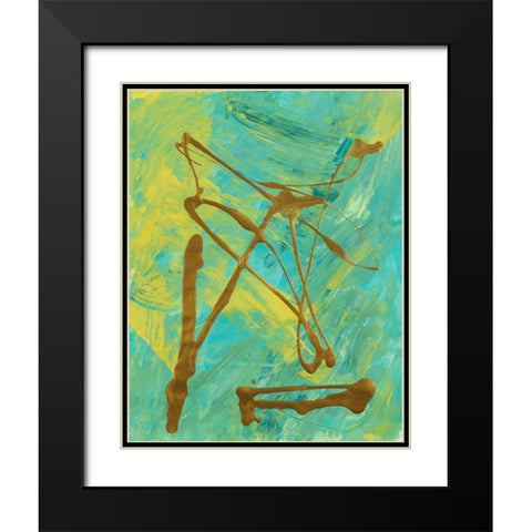 Melting Colors and Gold I Black Modern Wood Framed Art Print with Double Matting by Ritter, Gina
