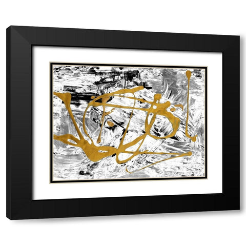 Melting Colors and Gold II Black Modern Wood Framed Art Print with Double Matting by Ritter, Gina