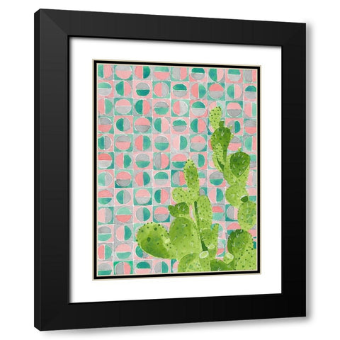 Pink Tile Agave Black Modern Wood Framed Art Print with Double Matting by Bucheli, Jen