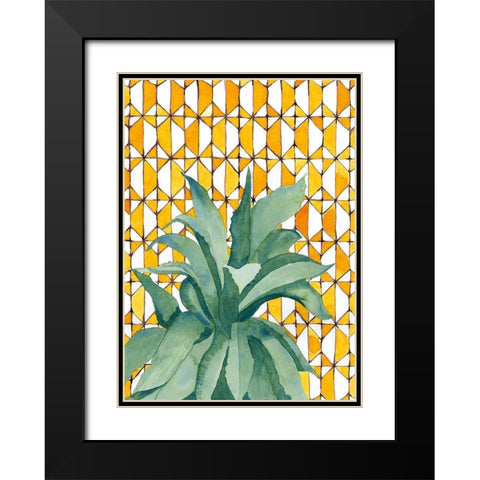 Yellow Tile Agave Black Modern Wood Framed Art Print with Double Matting by Bucheli, Jen