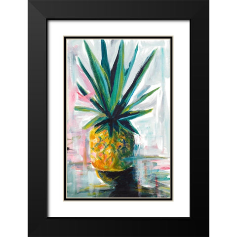 Pineapple Black Modern Wood Framed Art Print with Double Matting by Beauchamp, Andy