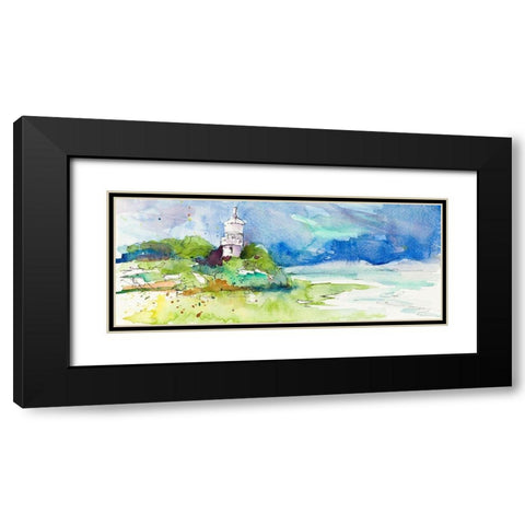 Lighthouse on Coastline Black Modern Wood Framed Art Print with Double Matting by Loreth, Lanie